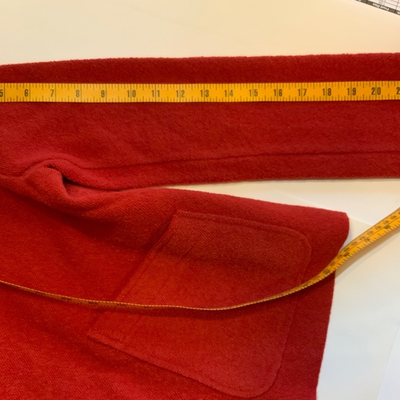 NWT The Elevere Stretch Wool Bouclé Blazer Jacket Women M Unlined Raw Edge RED - Picture 6 of 6